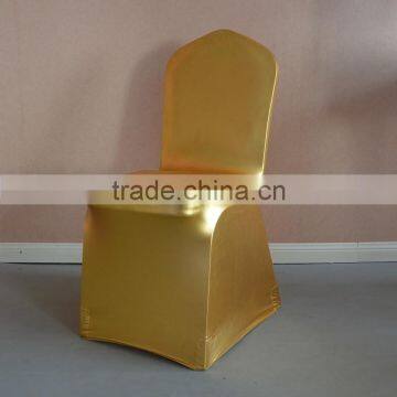 Metallic gold universal spandex banquet chair cover for sale