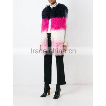 SJ206-01 Combined Colorful Lamb Fur Vest Mongolian From China Real Fur Vest for Women 2016 photo-4