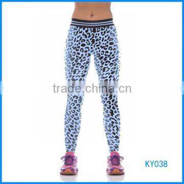 High waist leopard dots printed women's sport fitness leggins