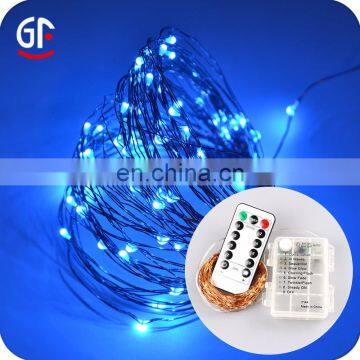 Waterproof 10M 33FT 100 Pcs Warm White LEDs Copper Wire 3AA Battery Operated Remote Control LED String Lights With Timer photo-3