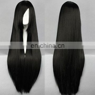 Very beautiful long black straight hair wig womens synthetic wig FW2172