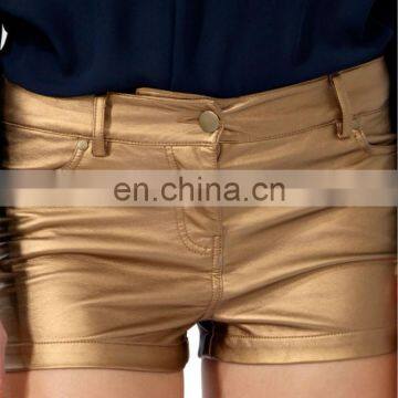 Metallic Faux Leather Shorts CSS0065
