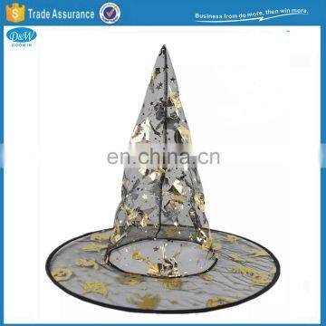 Halloween Party Golden Silver Printed Witch Hat