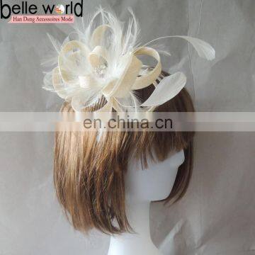 Fashion NEW women white flower Fascinator hair comb