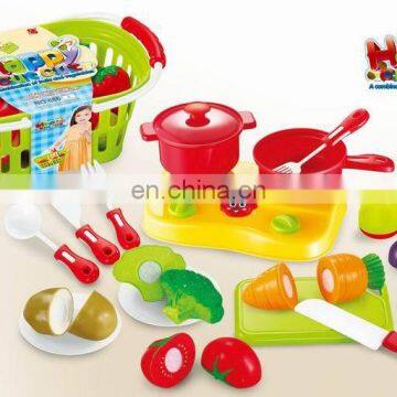 20PCS plastic fruit and vegetable toys with cooker,play house toys