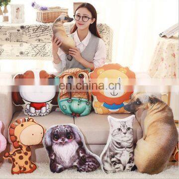 Custom soft plush animal picture pillow