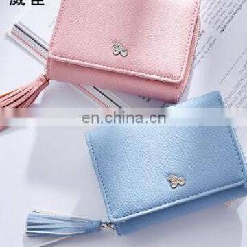 Top Quality Square Women Coin Purses Female Leather Tassel Pendant Money Wallets Hot Fashion multi color Clutch Bag