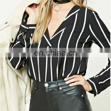 manufacturer women's clothing high quality stripe shirt women blouses and tops