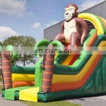 HI amazing newest design orangutan giant inflatable children slide for outdoor games