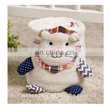 hot selling lovely small animals plush tiger shaped toy blanket baby doudou