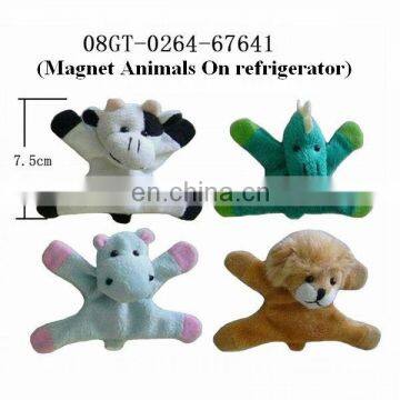 Cute Plush Fridge Magnet Animal, Dinosaur,hippo,lion and cow! Cheap Price!