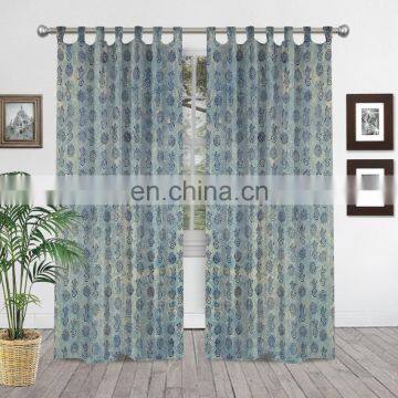 Indian Hand Block Printed Coloured Curtains 100% Cotton Home Decor Window Curtains Balcony Tapestry