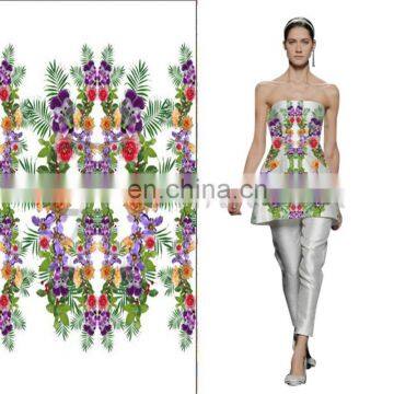 New Style Digital Printed Cotton Spandex Fabric Customer's design Fress Sample For Garment