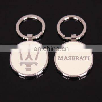 round metal keychain two sided custom logo keychain