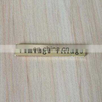 customized logo engraved gold tone finish rectange name badge with adhesive sticker