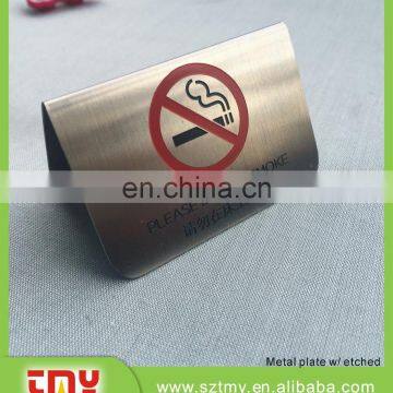 No smoking metal display stand for hotel