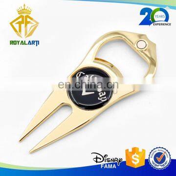 Top Selling Bottle Opener Gold Plating Golf Divot Tool with Marker