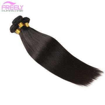 Brazilian Human Hair Bundles Straight Human Hair Weaving 16 18 20 Inch Remy Unprocessed Virgin Human Hair Natural Black photo-3