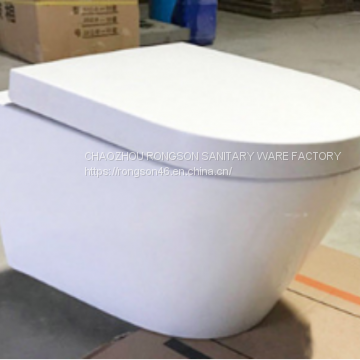 Bathroom Promotion p Trap Round Toilet Bowl Sanitary Ware Ceramics Wall Hung Back to Wall Toilet Seat