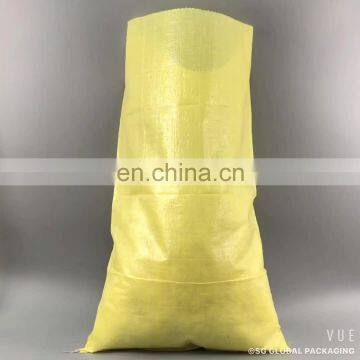 Durable potato packaging 25kh 50kg yellow pp woven bag