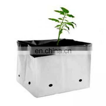 White Black 1Gallon Nursery PE Coating Grow Bag