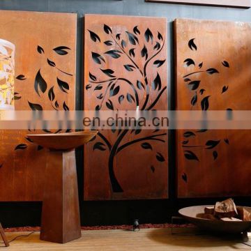 CNC laser cut metal partition room divider screen for interior decoration