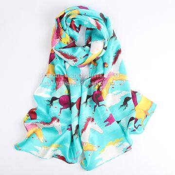 Beautiful Wholesale Women Long Custom Silk Scarf Printing 100% Silk Scarf photo-5