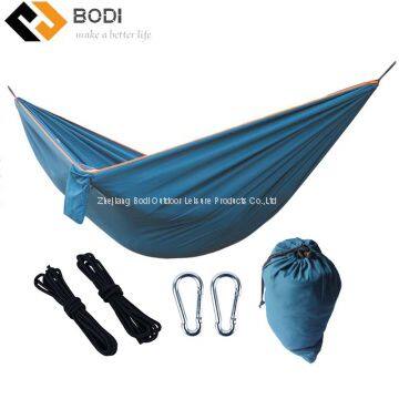 Amazon Hot Sale Outdoor Camping Lightweight Terylene Hammock With Straps and Carabiners