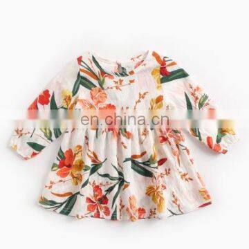 Girls Dress Autumn and Winter Female Treasure Children's Clothing Children's Spring Baby Skirt Floral Long Sleeve Europe