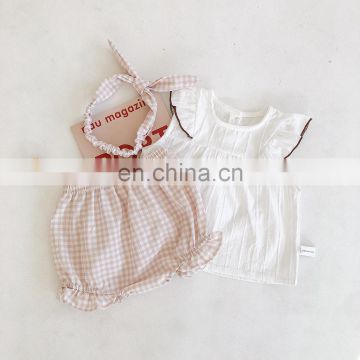 Baby Set 2020 Summer Blouses + PP Shorts Set Newborn Baby Clothes 3 Piece Suit