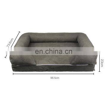 Natural Modern Plush China Extra Luxury Large Square Grey Hot Cheap Portable Faux Fur Pet Dog Cat Bed Sofa photo-5
