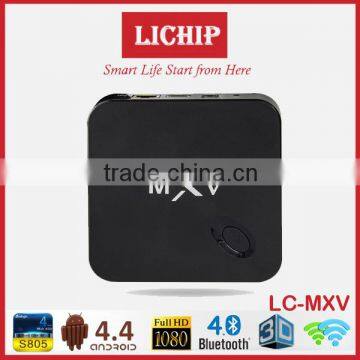 smart wifi android 4.4 S805 1080P Bluetooth 4.0 3D LC- MX5 MXV MXV+ TV box