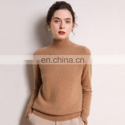 Classic O Collar Plain Knit Cashmere  Pullover Mreino Wool Sweater