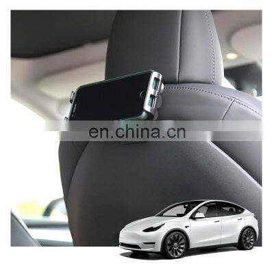 Hot sales car accessories Car Hooks Car Seat Back Hooks with Phone Holder for tesla model y