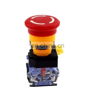 LA38-11ZS Emergency stop 22mm button switches 1NO 1NC red mushroom 10A Equipment Lift Elevator on off switch button