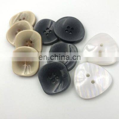 Special-Shaped Square Wood Custom Shirt Polyester Resin Button Sewing