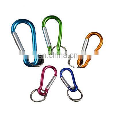 Customized Small Gold Keychain, Carabiner Snap Lock Hook Tool Aluminum D Shape Rock Climbing Carabiner/