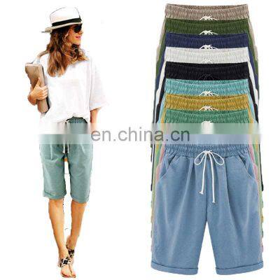 Wholesale S-8XL Large Size Summer Casual Pants Women's Five-point Pants Thin Loose Women's Shorts