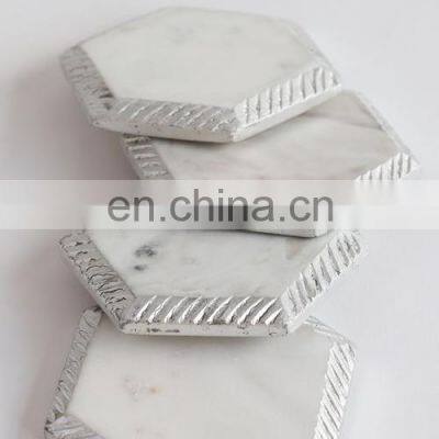 Marble Round Beaded Luxury Tables Coasters photo-2