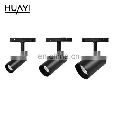 HUAYI New Design Magnetic Mounted Indoor Restaurant Simple Black Metal Aluminum LED Track Light