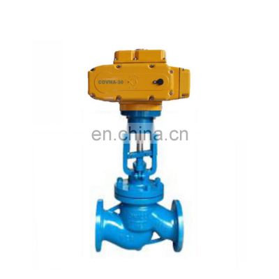 COVNA 2 inch PN16 Motorized Electric Steam Flanged Globe Valve Cast Iron Multi-Turn Electric Actuator Globe Valve