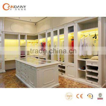 Open style solid wood wardrobe, colors of bedroom cabinet