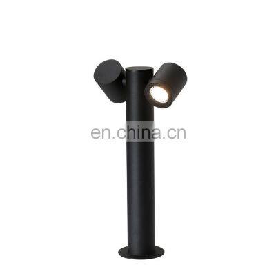 LED Bollard Light Adjustable Twin Heads Lawn Light LED Garden Lights