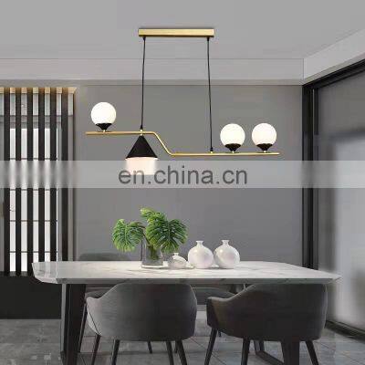 Modern Led Chandelier for Kitchen Dining Tables Desks Glass Ball Pendant Lights Home Decor Interior Lighting Black