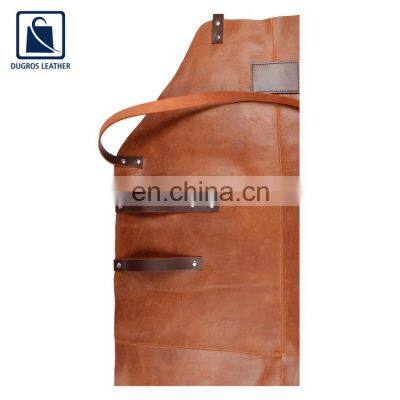 Premium Quality Leather BBQ Kitchen Cooking Apron photo-4