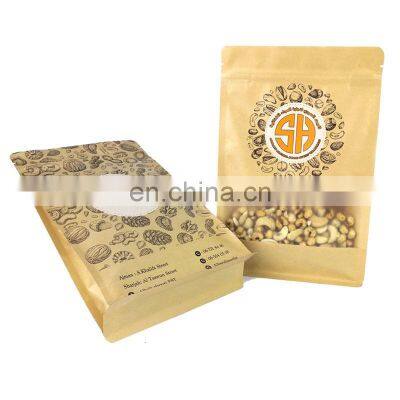 Eco Packaging Paper Bags Snack Cashew Nuts Packaging Stand up Clear Window Brown Kraft Custom Paper Bag With Your Own Logo photo-4