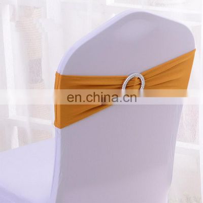 24 Colors Spandex Elastic Wedding Decorative Chair Sashes With Buckle Slider