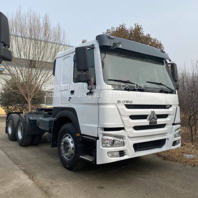 CNG LNG Powered euro 4 euro 5 second hand 6x4 howo tractor truck used tractor trucks