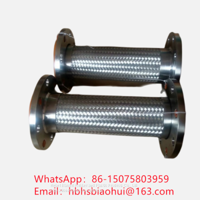 stainless steel wire braided flexible expansion joint corrugated metal hose with flange