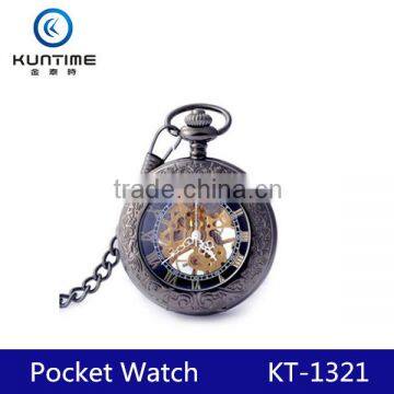 retro flip skeleton watch mechanical pocket watch china watch factory